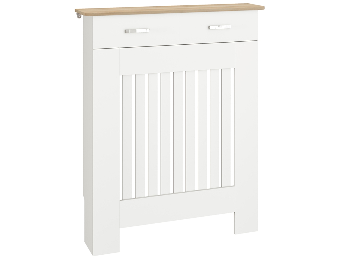 Estante modular BTFORUS com 6 nichos abertos e 3 fechados, em madeira branca, 106x24x95 cm