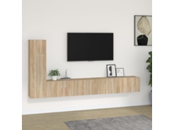 Vidaxl Conjunto Móveis De Tv 3 Pcs Madeira Processada Carvalho Sonoma