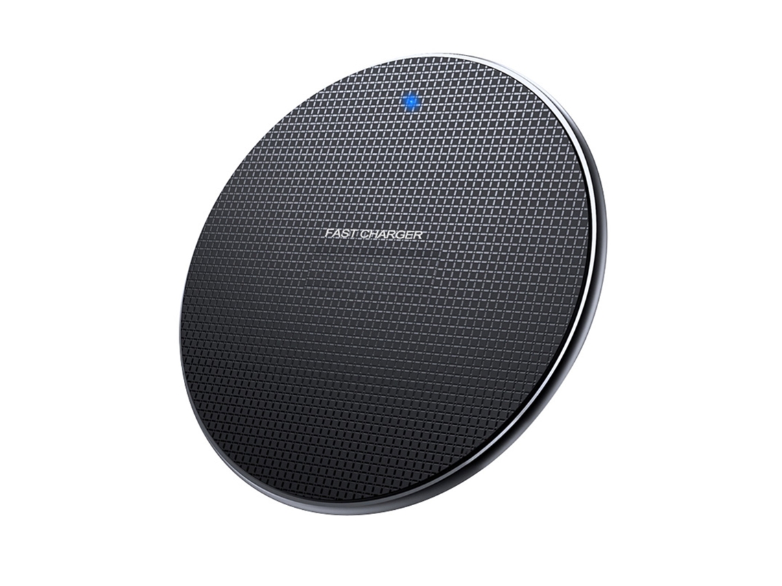 Carregador Sem Fio Seguro Acessórios Do Telefone Ultra Fino 10W Forma Redonda Liga de Alumínio Carregador Rápido Do Telefone Sem Fio para Celular-Pret