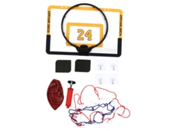 Mali kit de Cesto de Basquete Infantil Plegável com Gancho Bola e Bomba Brinquedo Amarelo para Crianças