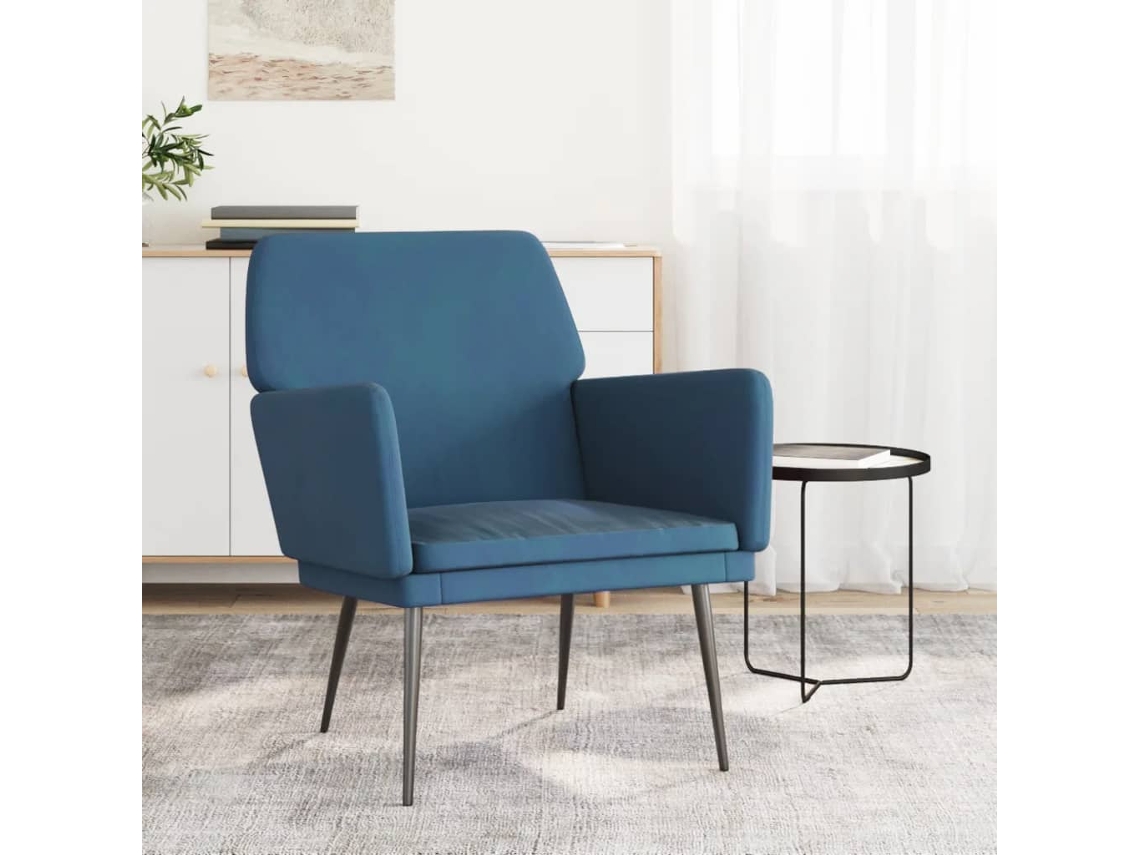 Armchair, Armchairs Vidaxl Azul Veludo