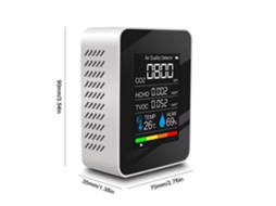 Lurelia Medidor De Qualidade Do Ar Hcho/tvoc/co2, Temperatura/humidade, Sensor Semicondutor, Com Visor Lcd, Recarregável Usb, Branco