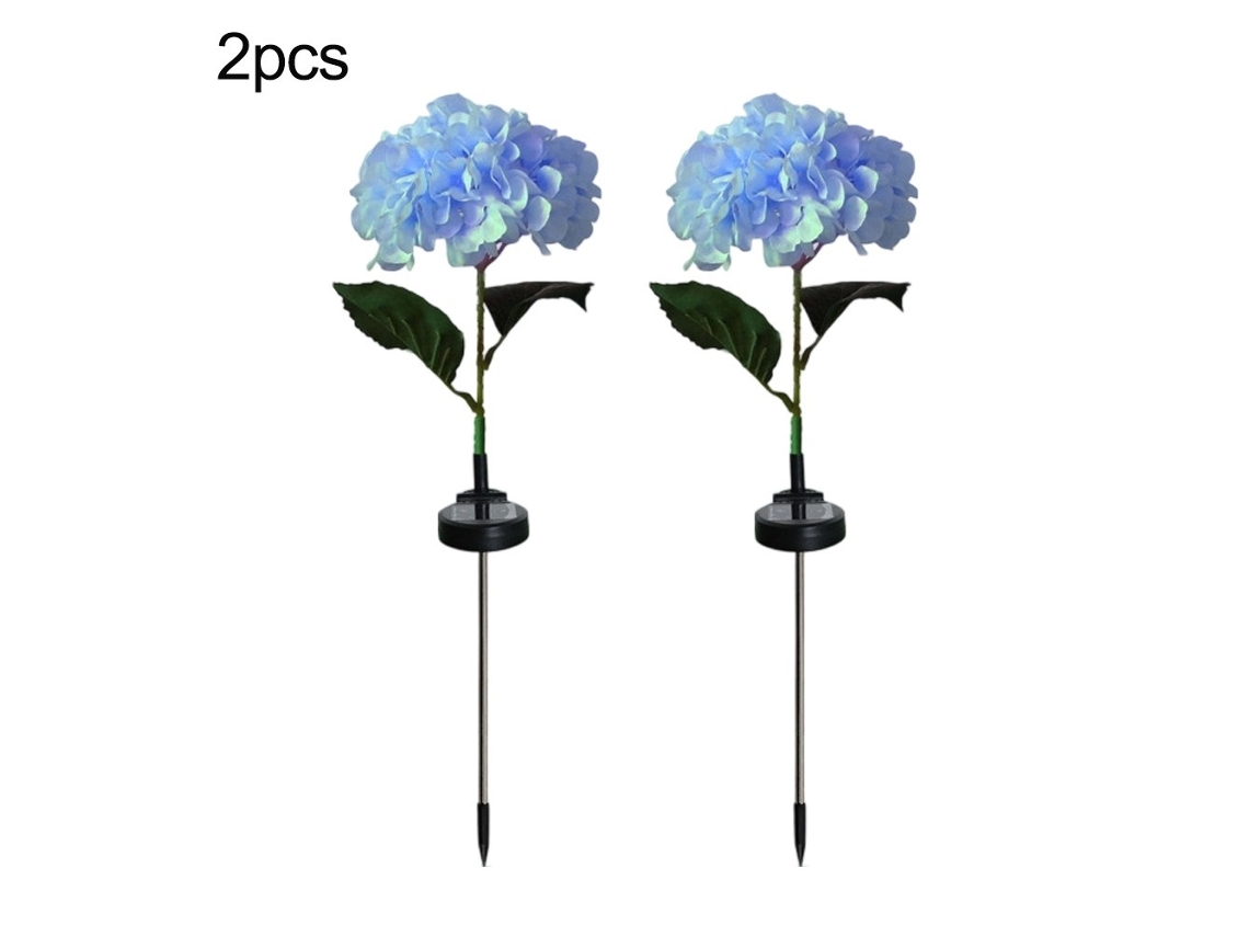 Luz Solar De Hortênsia 2 Pack, Led E Ip65, Azul Elysve