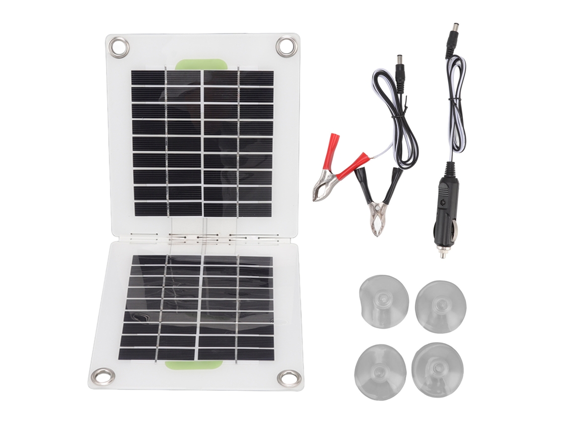 Painel solar portátil dobrável de 10 W, com design dobrável e capacidade de carregamento rápido.