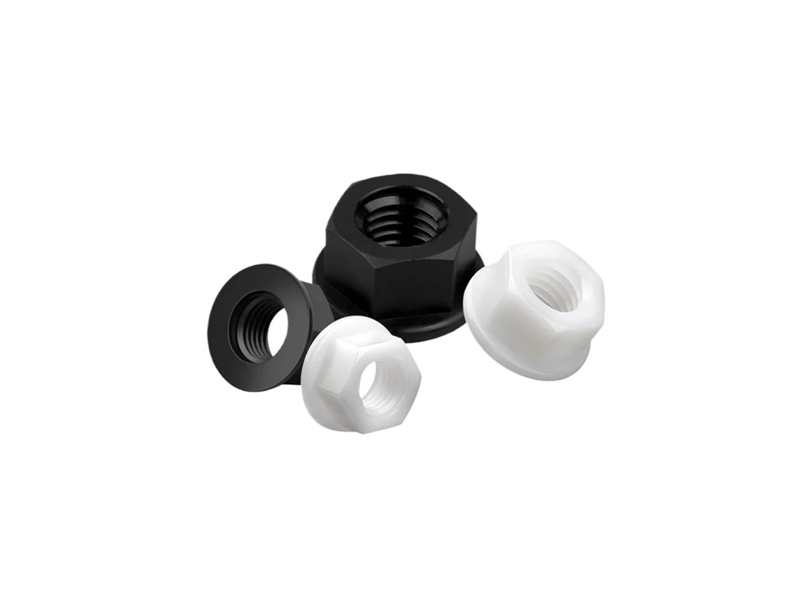 Porcas Sextavadas De Nylon Com Flange Plástico