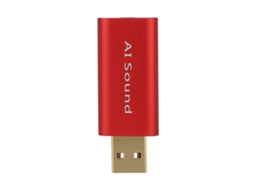 Cartão De Som Externo Usb Multilíngue Tradutor De Voz Inteligente Vermelho