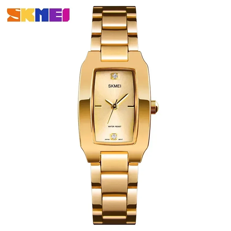 Relógio Feminino MDUG de Quartzo Ultrafino e Moderno À Prova D'água com Strass (dourado)