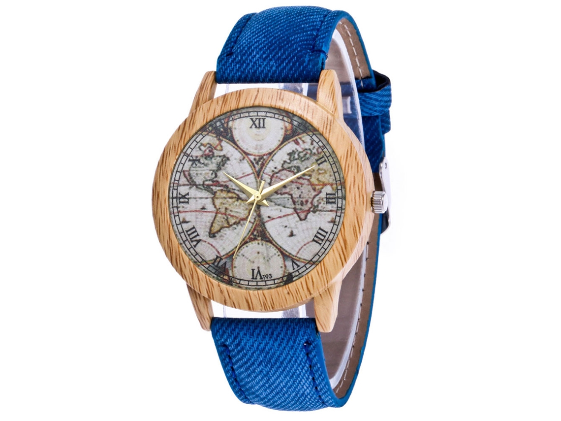 Relógio de Pulso Casual de Quartzo com Cinto de Vaqueiro Blue Zhoulianfa
