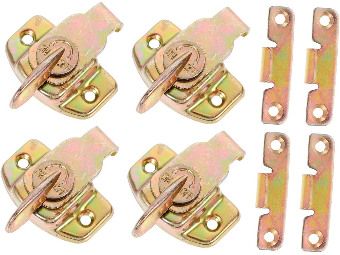 Conjunto De 4 Fivelas Ferro Douradas Para Portas Armários E Mesas
