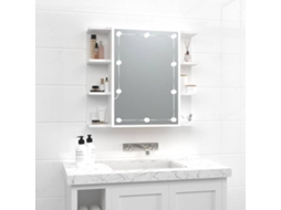 Vidaxl Armário Espelhado Com Luzes Led 70x16,5x60 Cm Branco