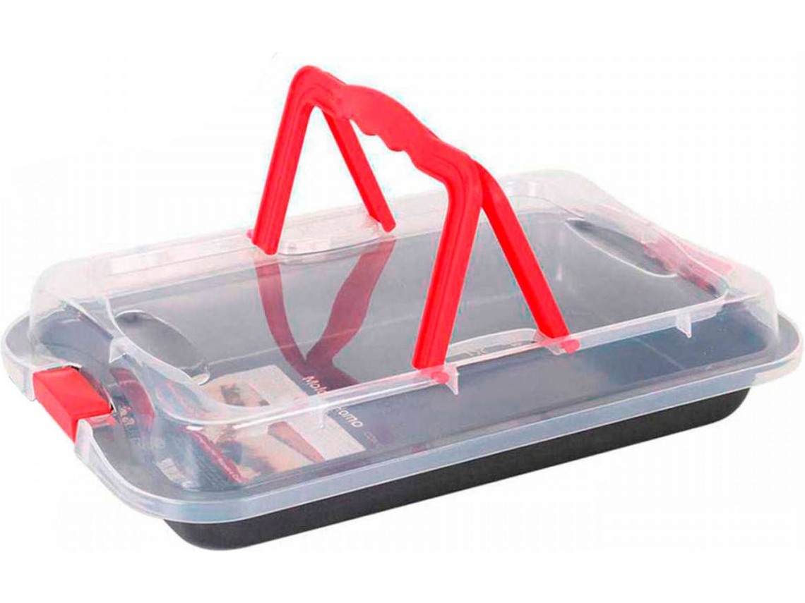 Molde de Forno Retangular Antiaderente ACAN (Preto - Metal - 36 x 23 x 4,5 cm)