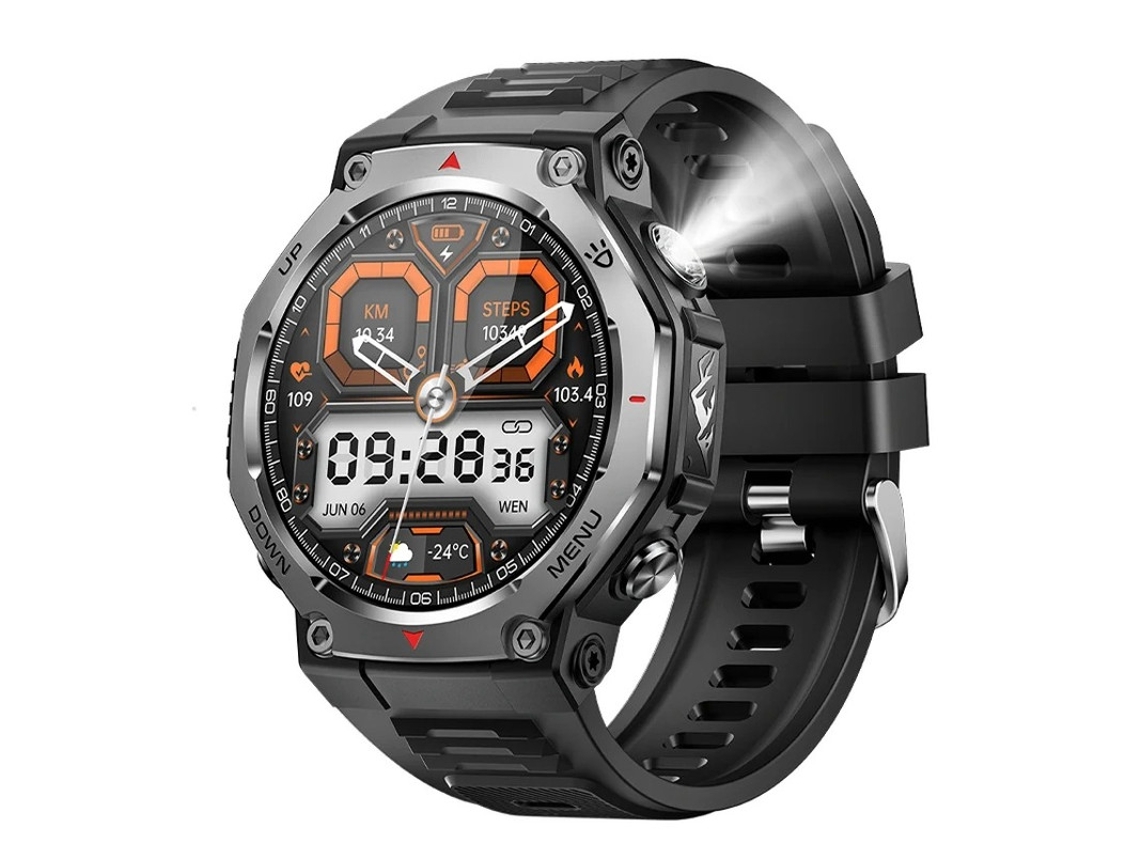 Smartwatch Kt85 Lanterna Com Detecção UV Bateria 525 Mah Bateria Longa Duração Esportiva Ao Ar Livre Bestvite (preto)