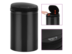 Garbage Bin, Garbage Bins Vidaxl Preto Aço (n/a)