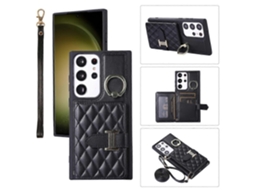 Capa Para Celular Com Suporte Horizontal Para Cartões E Argolas, Com Cordão Duplo, Compatível Com Samsung Galaxy S23+ 5g.