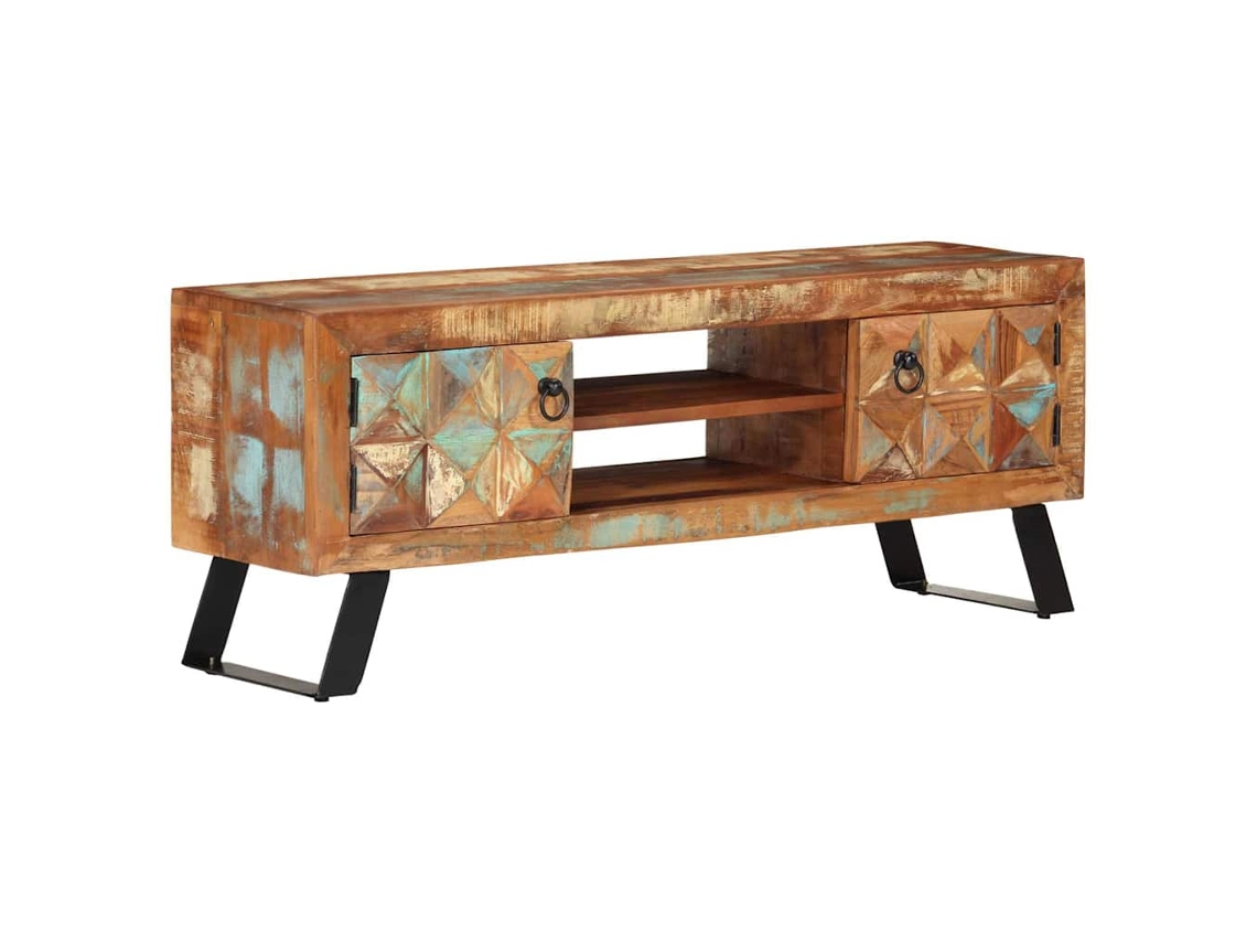 Vidaxl Móvel De Tv 112x30x45 Cm Madeira Recuperada Maciça