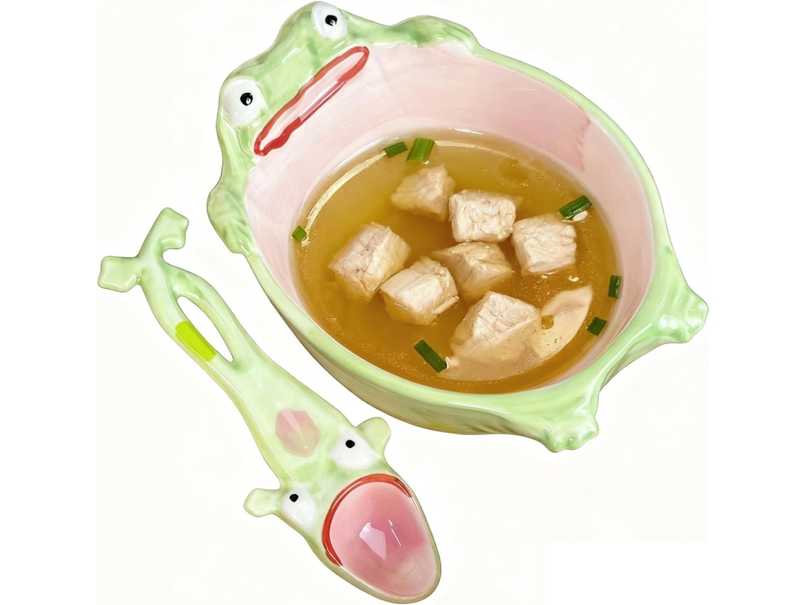 Colher De Sapo Tigela Criativa De Sapo Com Colher Concha De Cerâmica Para Sobremesa E Sopa, Para Gokoco