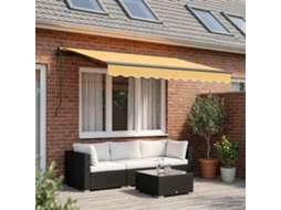 Vidaxl Toldo Retrátil Areia 500 × 350 Cm Tecido E Alumínio