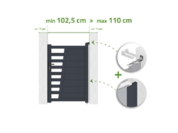 Portão Regulável 1m Cervina H.140cm Alumínio Cinza CASANOOV