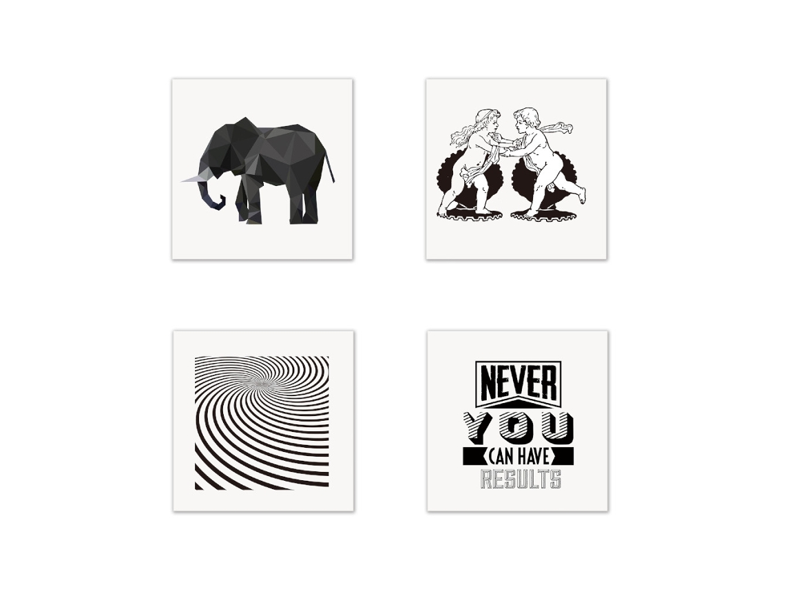 Quadro De Arte Em Tela Spray Minimalista Laxiscreed – Conjunto De 4 Peças Modernas