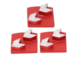 3 Peças De Sapatos De Esmerilado Diamante Dovetail Com 2 Dentes Flecha Para Corte Agressivo De Concreto 30 Vermelho