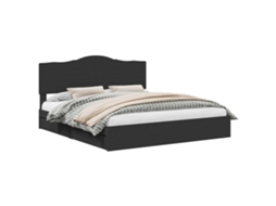 Cama com Armazenamento Preto MAISON EXCLUSIVE em Madeira Processada 200x200 cm