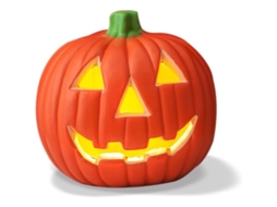 Abóbora de LED Jack o' Lantern, Halloween, Decoração de Festa, Uso Interno e Externo, Amarela