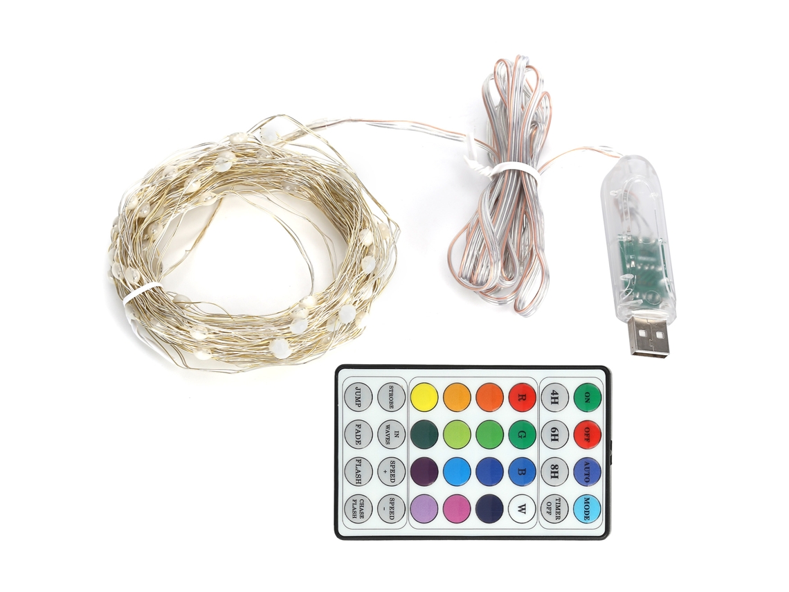 Luz de Corda de Cobre 12m 100leds Rgbw Usb Ip45 Decoração