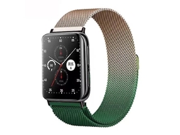 Lurelia Pulseira De Aço Inoxidável Milanesa, Compatível Com Oppo Watch 3 Pro, Metal Dourada E Verde, Acabamento Moderno