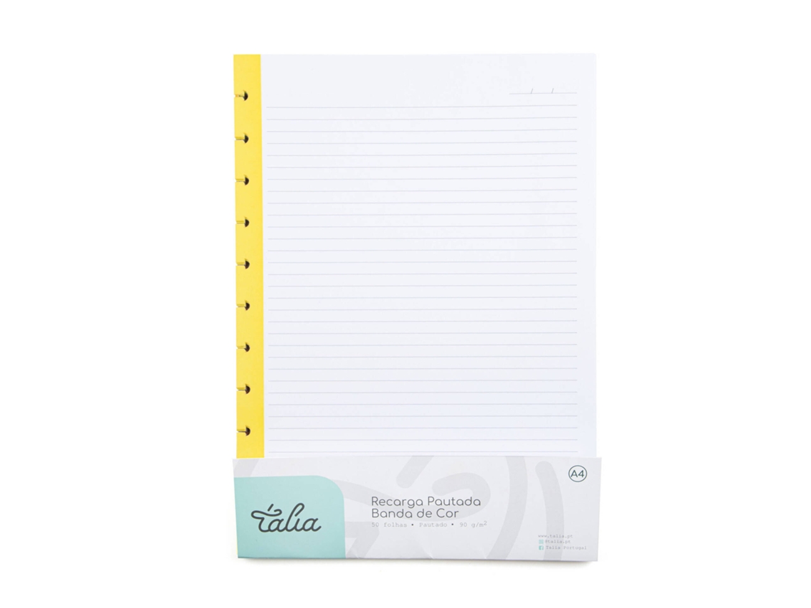 Recarga Papel A4 Pautado Para Caderno Smart Talia