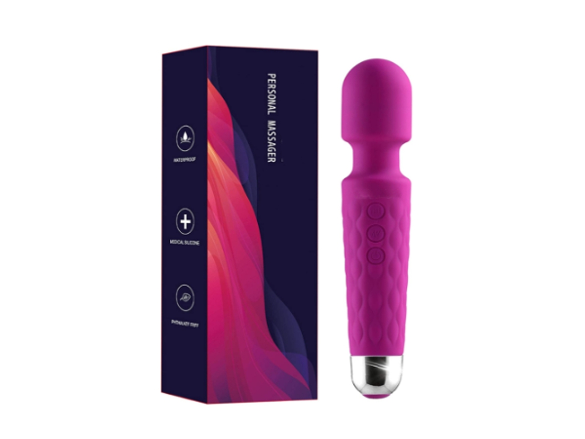 Massageador Poderoso Com 20 Modos De Vibração Portátil Sem Fio, Roxo