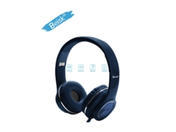 Fones De Ouvido Com Fio Beisk Blue Over Ear | Fones De Ouvido De Som Surround 3d Com Bloqueio De Ruído Dobrável