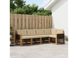 Vidaxl Conjunto De Sofás Para Exterior 6 Unid. Natural E Bege