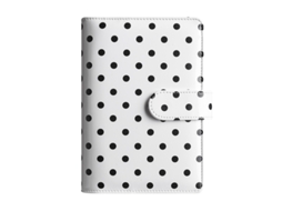 A6 Polka Dot Ring Binder Budget Planner White Cover Only, Cash Envelope System Notebook