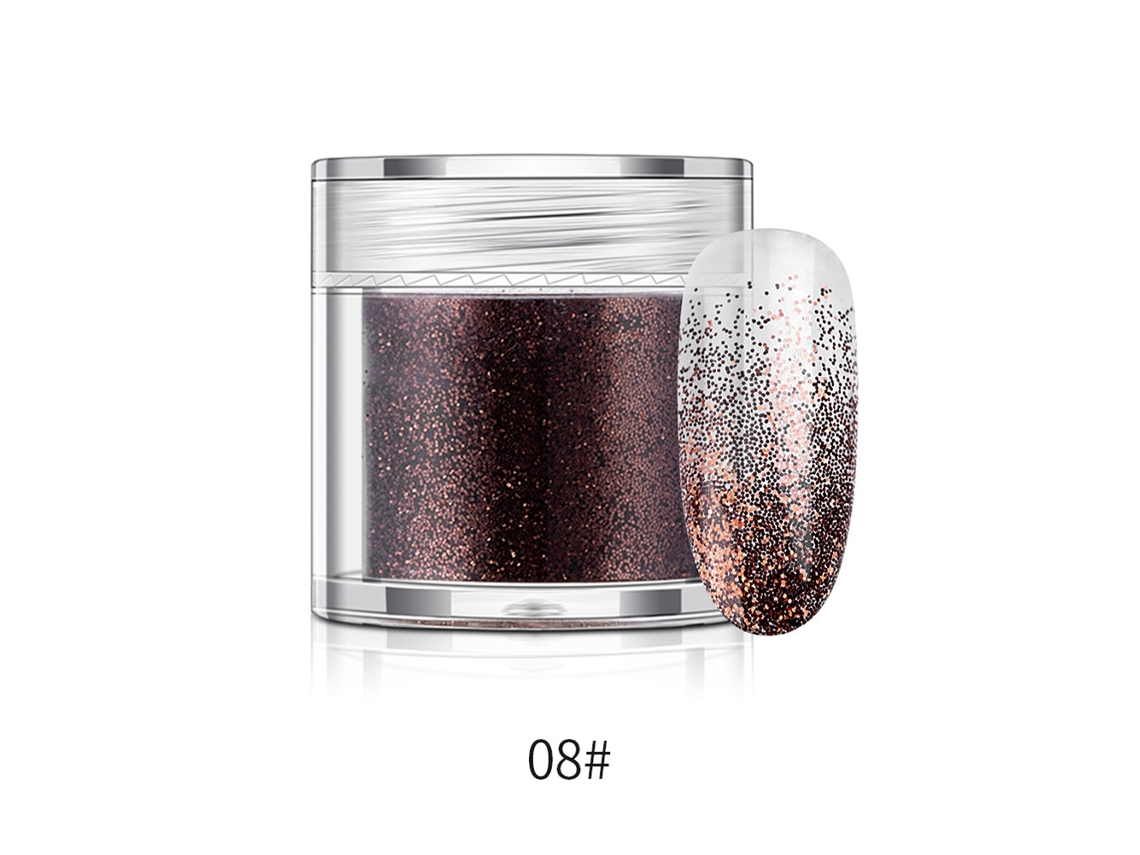 Polvo De Glitter Para Unhas Em Frasco Pigmento De Manicura 10g (marrom)