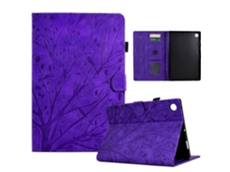 Capa Para Tablet Lenovo Tab M10 Plus 3ª Geração, Em Pu, Com Estampa De Árvore Da Fortuna E Flor De Pressão, Com Função De Ativação/desativação Da Funç