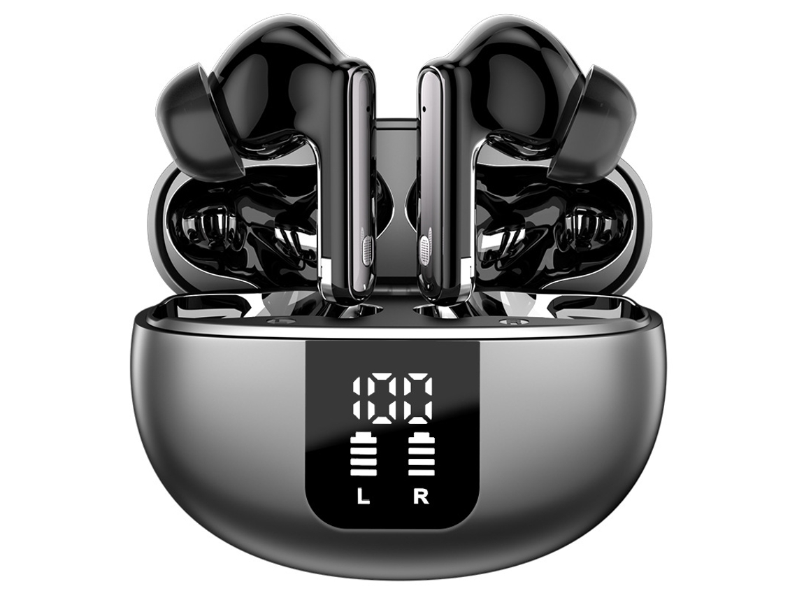 Auriculares Bluetooth Sem Fios Com Visor Digital Led, Chamadas Hd, Proteção Ipx5 E Encaixe Intra-auricular Seguro