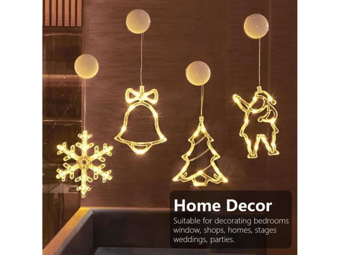 Fios De Luzes Led, Rvore De Natal, Sino, Alce, Floco De Neve, Ventosa, Luzes, Vitrine Tamis - Kys00723*