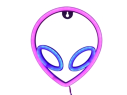 Luz de néon decorativa alien com olho azul e rosto rosa, para quartos e festas, USB/bateria S/MARCA