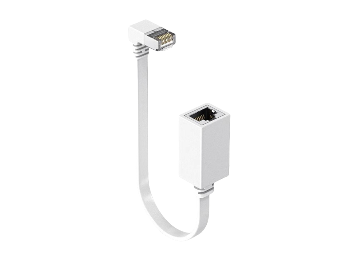 Cabo De Extensão Ethernet Cat7 Com Conector Rj45 Macho Para Fêmea Em Ângulo De 90 Graus Aquaforge
