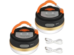 Lanterna De Acampamento Led Mkk , Recarregável Por Usb Com Base Magnética, 3 Modos, À Prova Dágua, Portátil Olysi Shop (pacote Com 2)