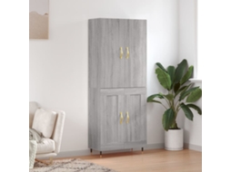 Vidaxl Armário Alto 69,5x34x180 Cm Derivados De Madeira Sonoma Cinza