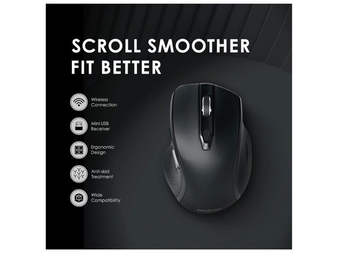 Aetheria oraimo Smartmouse P Mouse Sem Fio Anti skid Ergonomic 1200 Dpi Of m10