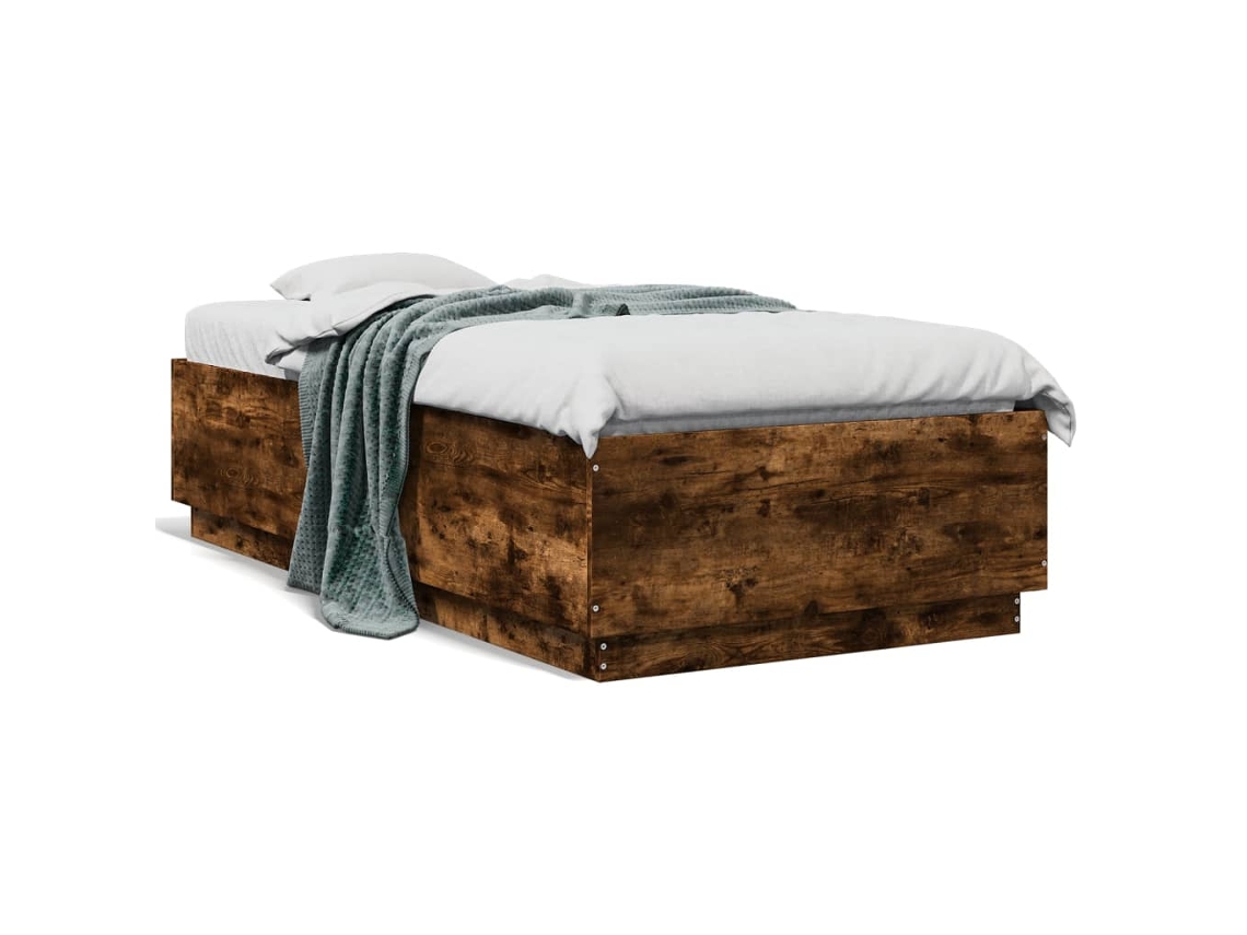 Bed Frame, Bed Frames Vidaxl Marrom Madeira Processada (90 X 190 Cm)