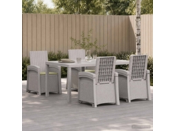 Vidaxl Conjunto De Jantar Para Jardim 5 Unid. Branco E Creme Pp