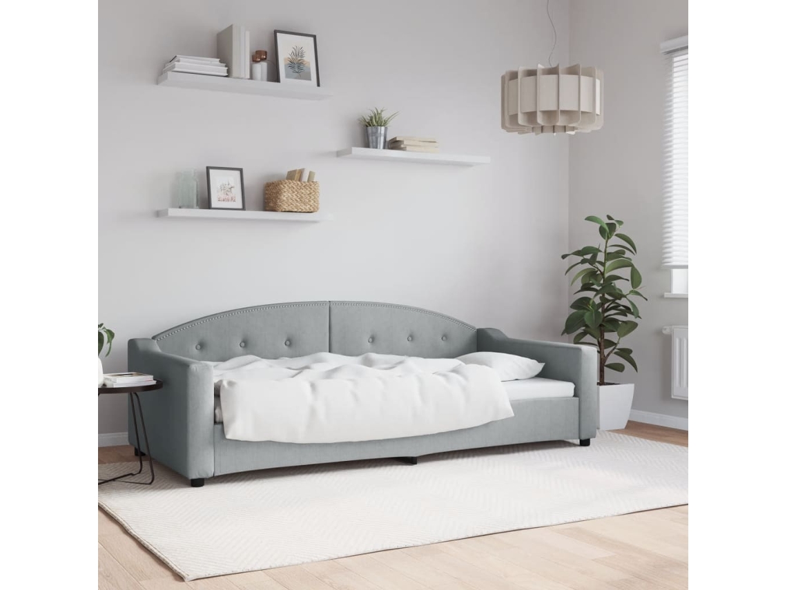 Sofá cama 90x200 cm Tejido gris claro