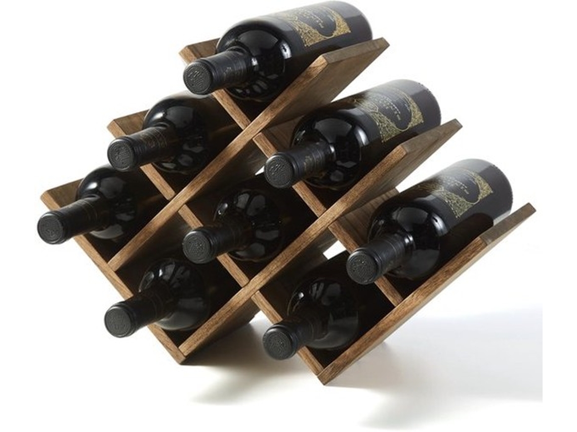Wine Rack De Madeira - Para 8 Garrafas - Castanho