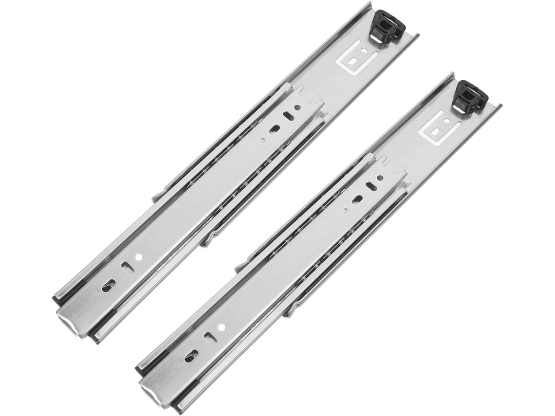 Corrediças Para Gavetas Aboofan Com Extensão Total E Rolamentos De Esferas, Em Aço Inoxidável, 2 Peças, Cor Prata, Para