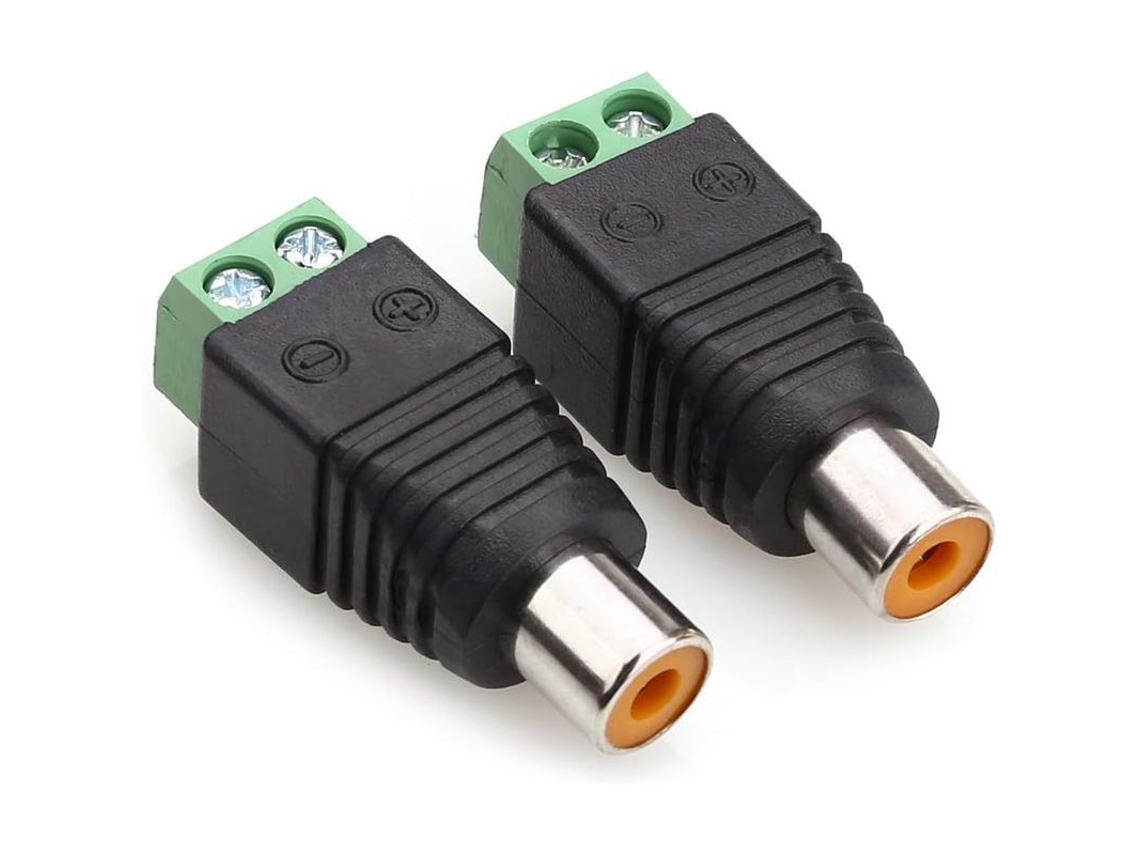 2026-conector Rca Fêmea Para Terminal De Parafuso Para Câmera Cctv, Adaptador Áudio/vídeo (pacote De 2)