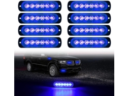 Azhu 8 Peças 6 Leds Estroboscópicos, Barra De Luz Advertência Intermitente, Barra De Luz Perigo Para Construção, Para