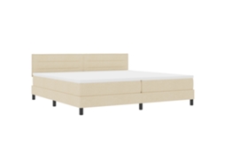 Conjunto 1 Cama Box Vidaxl Creme Tecido (200 X 200 Cm)